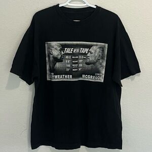 Floyd Mayweather vs. Conor McGregor Tale Of The Tape T-Shirt Black Size Large